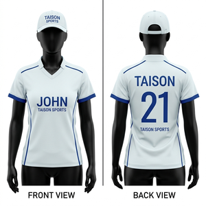 Maillot de cricket pour femmes, qualité professionnelle, 155 GSM, micro-mesh polyester respirant, bleu et orange, empiècements contrastés, sublimation par transfert thermique - Product Image 6