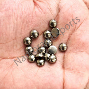 Pirita Natural de 8x8 mm, Cabujón Redondo, Todos los Tamaños Disponibles, Parte Posterior Plana, Piedra para Fabricación de Joyas, Gemas Sueltas - Product Image 2