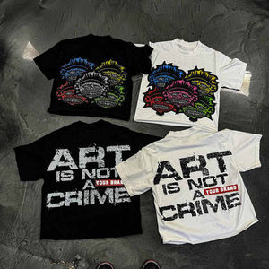 T-shirt imprimé de style de rue pour hommes T-shirt graphique tendance, vêtements surdimensionnés et décontractés - Product Image 6