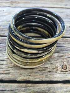 Brazaletes de cuerno de búfalo hechos a mano de primera calidad 100% Técnica pulida ecológica - Product Image 3