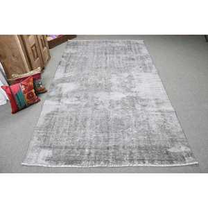 Tapis de 5x8,9 pieds, tapis turc vintage, tapis en laine grise - Product Image 1