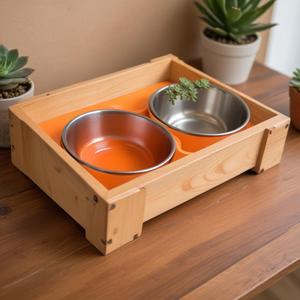 ชามไม้สำหรับสัตว์เลี้ยงปรับความสูงได้ชามอาหารสุนัขและแมวยกระดับได้ตามต้องการ - Product Image 6