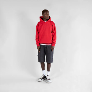 เสื้อสเวตเตอร์แบบสวมหัวมีฮู้ดทรงบ็อกซี่ฟิต100% สำหรับผู้ชายโอเวอร์ไซส์โลโก้แบบกำหนดเอง - Product Image 2