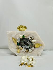Bolso de mano de resina para fiestas de boda-Monedero de señora de moda con asa glamurosa para EveningFaizacraft - Product Image 2