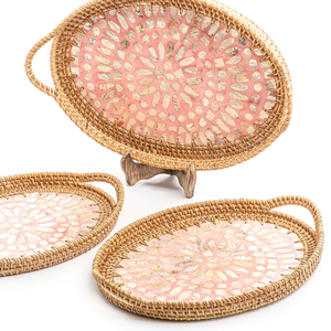 Handmade Rattan Trays in Woven Design with Oval Shape Perfect for Serving Desserts <b>Sweets</b> and Snacks at <b>Birthday</b> Parties - Product Image 4