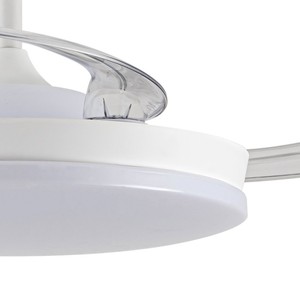 Ventilador de techo CCT con 3 aspas retráctiles y luz, 45W 440 Lm, Blanco lechoso (Cristal Record 85-115-42-000) - Product Image 3