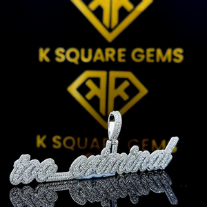 Colgante Hip Hop con Letra Personalizada, Colgante con Nombre DE LA Suerte, Colgante con Número de Hip Hop, Moissanite, Joyería Hip Hop Ice Out - Product Image 3