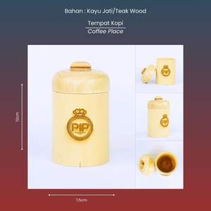 กระป๋องกาแฟไม้สักธรรมชาติที่ทันสมัยแก้วมัคแบบพกพาเป็นมิตรกับสิ่งแวดล้อมพร้อมฝาปิดที่ปลอดภัยสำหรับเก็บเมล็ดถั่วอย่างยั่งยืน - Product Image 5