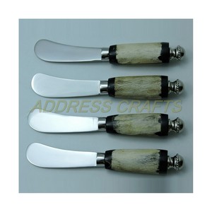 Style classique 18/8 lame en acier inoxydable couteau à beurre ensemble bois et acier inoxydable poignée fromage ensemble de coupe accessoires de cuisine - Product Image 2