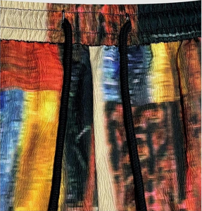 Multicolor Patchwork <b>Harem</b> Pants Elastic Waist Straight Leg Ankle Length Summer Casual <b>Trousers</b> With Side Pockets - Product Image 4
