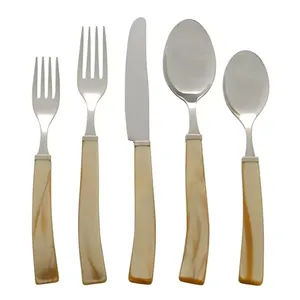 Handmade Tabletop Flatware Set Vàng PVD tráng thiết kế hấp dẫn với 5 dĩa thìa dao mới nhất đến Bạc - Product Image 6