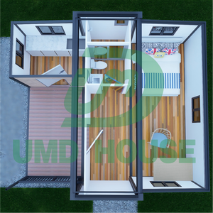 Maisons préfabriquées conteneurs ADU de 20 pieds avec véranda intégrée, terrasse encastrée et 1 chambre à coucher - Product Image 3