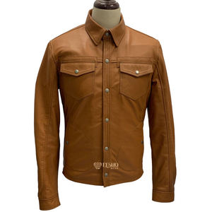 Chaqueta de camionero de cuero suave para hombre, estilo occidental, clásica, de talla grande, artículos de moda, ropa de abrigo cómoda y elegante - Product Image 1