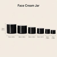 Soins de la peau personnalisables couvercles de bocaux en verre violet foncé noir UV nouvelles tailles de modèle 10g 15g 30g 50g 100g 150g 200g pour crème pour le visage