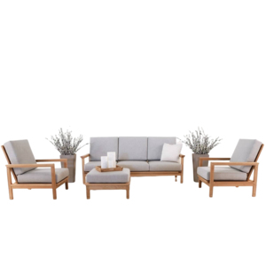 ชุดโซฟาไม้สักลายสำหรับสวนกลางแจ้ง,ชุดโซฟาไม้สักเฟอร์นิเจอร์ชุดโซฟาสำหรับกลางแจ้งสุดหรูสวนบ้านและโรงแรม - Product Image 1