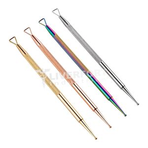 ชุดปากกาเพ้นท์เล็บสแตนเลส4ชิ้นชุดอุปกรณ์ปลอกหนังกำพร้าหนังกำพร้าที่ปลอกหนังกำพร้าที่ตัดเล็บเครื่องมือกำจัดจุดเล็บ - Product Image 1