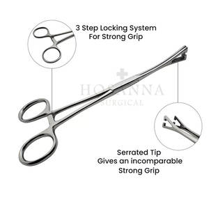Pince non fendue Pennington en acier inoxydable de qualité supérieure Outil de perçage corporel manuel Instruments chirurgicaux à base d'extrémité fermée - Product Image 2