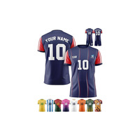 Maillot de football personnalisé pour homme, équipe 10, impression sublimée, polyester à séchage rapide, col rond, manches courtes, color block, vêtements pour adultes