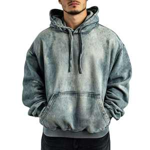 Streetwear Homme Sweat à capuche à épaules tombantes Hip Hop Luxe Elégant Confortable Acid Wash Stone Wash Pull à capuche - Product Image 1