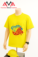 Short régulier 65% coton + 35% Spandex imprimé (imprimé graphique) devant décontracté/Streetwear/Beachwear jaune T-shirt pour homme