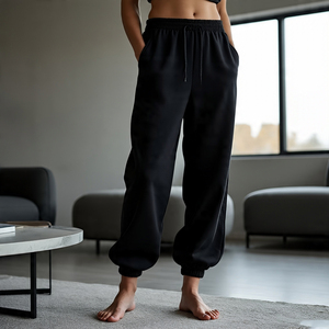 Vêtements de sport Jogging Puff Print Sweat-Pants Pantalons Femmes Casual Respirant Heavyweight Puff Print Fleece Sweat Pants Pyjama - Product Image 1