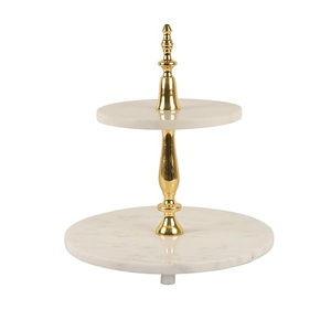 ที่วางคัพเค้กทรงกลมแบบซ้อนกัน2ชั้นลูกบิดสแตนเลสสำหรับงานเลี้ยงวันเกิดคัพเค้ก - Product Image 1