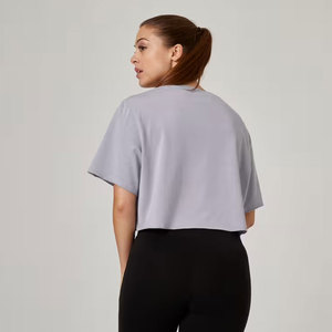 Camiseta corta de Fitness para mujer de alta calidad, camiseta de entrenamiento de gimnasio de tela elástica para ropa activa, Camiseta corta de Fitness para mujer a la moda - Product Image 2