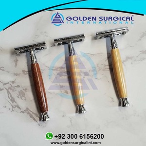 มีดโกนหนวดแบบสองคม ด้ามไม้ไผ่ คุณภาพพรีเมียม พร้อมใบมีด 10 ชิ้น สำหรับผู้ชาย - Product Image 3