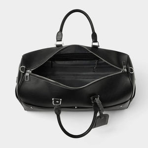 Sac polochon vintage en cuir véritable de grande capacité, fermeture à glissière portable, étanche, pour hommes et femmes - Product Image 3