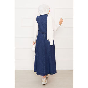 Conjunto de Dos Piezas de Mezclilla Azul Asimétrico - Top Corto Vintage y Falda Ajustada con Botones, Estilo Casual Urbano para Fiestas de Verano, Patchwork - Product Image 4