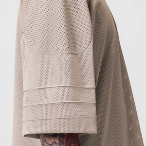 Personalizada de los hombres de la vendimia de malla Boxy camisetas de fútbol Jersey de gran tamaño Streetwear Estilo Casual con impresión digital camiseta de los hombres - Product Image 3