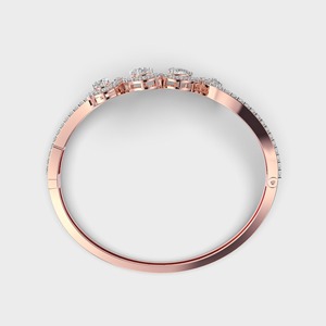 Pulsera Floral con Diamantes en Forma de Pera y Redondos con Certificación IGI en Oro Amarillo/Blanco y Rosa de 14K - Product Image 4