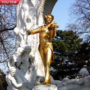 Giardino esterno fusione in ottone bronzo oro scultura <span class=keywords><strong>Mozart</strong></span> - Product Image 2