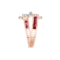 Bague élégante en argent sterling 925, bijoux de fiançailles personnalisés OEM, moissanite originale, rubis synthétique, 57 pierres invisibles