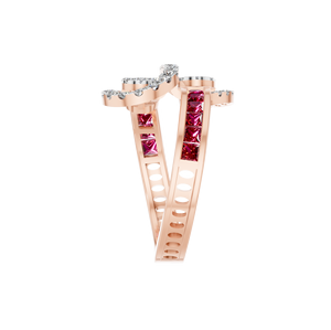 Bague élégante en argent sterling 925, bijoux de fiançailles personnalisés OEM, moissanite originale, rubis synthétique, 57 pierres invisibles - Product Image 2