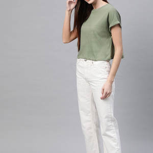 Top court de haute qualité pour femmes Prix raisonnable Bas quantité minimale de commande T-shirts pour femmes Crop Top - Product Image 4