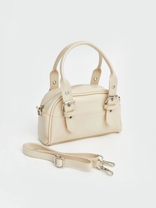 OEM ODM Private Label Custom Logo Women's Ivory <b>Mini</b> Boston Bag PU Leather Top Handle Shoulder Bag Factory Manufacturer Supplier - Product Image 2
