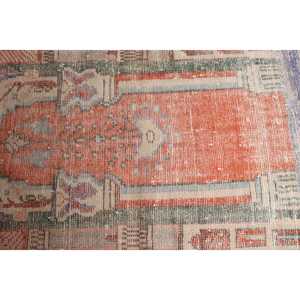 พรมตุรกี, พรมวินเทจขนาดเล็ก 2.6x4 ฟุต, พรมสีแดงน้ำเงินล้วน - Product Image 4