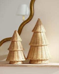 Handwoven Rattan <b>Christmas</b> <b>Tree</b> Decoration Natural Wicker Xmas <b>Tree</b> <b>Table</b> Decor Eco Friendly Holiday Home Decor - Product Image 4