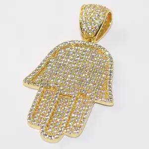Collana personalizzata con ciondolo Hiphop 10K 14K 18K gioielli in vero oro massiccio Moissanite per regalo