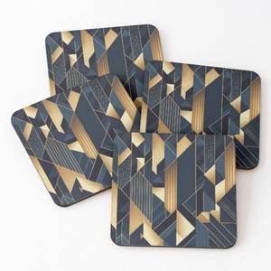 Wood Coaters with Enamel Printed Tea Cup Serving <b>Coasters</b> 4 Pieces <b>Set</b> Hot Selling Home <b>and</b> Kitchen Kitchen Ware Epoxy - Product Image 1