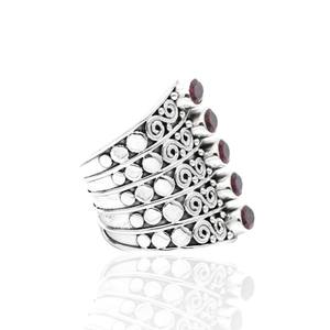 Vente en gros en vrac Bague en argent sterling 925 tendance avec motif floral unique Pierre de tourmaline rose naturelle Pierre de naissance d'octobre Fête ovale - Product Image 2