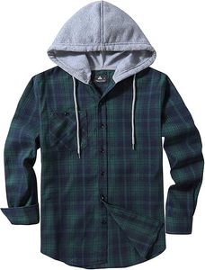 Camisa de Franela Gruesa de Manga Larga 100% Algodón Teñido en Hilo con Cuello Alto para Hombre, Diseño Personalizado, Informal - Product Image 2