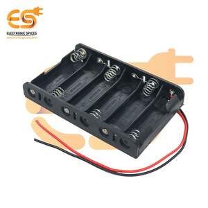 Support de piles AA 6 cellules en plastique dur avec fil 1.5V X 6 cellules = 9 volts Pack de 1 accessoires de batterie - Product Image 1