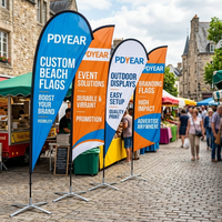 Drapeau de plage personnalisé imprimé en couleur, bannière promotionnelle extérieure pour concessionnaires automobiles et magasins de détail