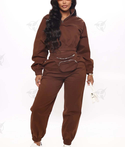 Ropa de calle de la mejor calidad, jersey de gran tamaño, chándal transpirable de dos piezas, conjunto cortavientos para mujer, precio barato con personalización - Product Image 1