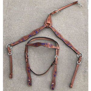 Juego de cabeza y cuello de pecho de cuero de alta calidad superior Precio al por mayor Para Caballo ecuestre - Product Image 1