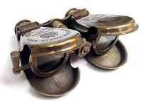 Vintage 1917 Londres Latón Antiguo Ópera Gafas Bolsillo Plegable Monocular Binocular Spyglass para Uso Marino