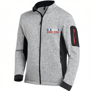 Promotional CHRISTOPH Knit <b>Fleece</b> <b>Jacket</b> in M Size <b>Grey</b>/Black Color Hoodies & Sweatshirts - Product Image 2
