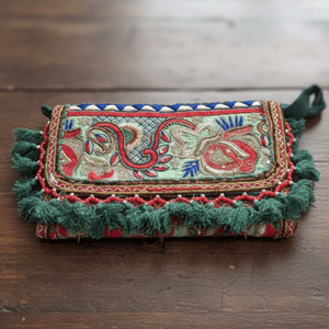 Bolso de Mano de Lujo Estilo Bohemio Vintage para Mujer, Marca Zeenat, Bordado con Paisley, Forro de PU, Cierre de Solapa, Portátil - Product Image 6